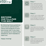 UDC Parts Mower Deck Belt 539114557 / Aramid Cord / 154.00 inches / for Husqvarna Craftsman Poulan Products -  UDC Parts Mower Deck Belt 539114557 / Aramid Cord / 154.00 inches / for Husqvarna Craftsman Poulan