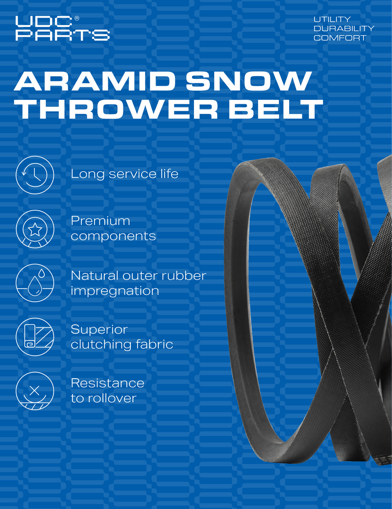 Aftermarket Troy-Bilt Snowblower Parts -  UDC Parts Snow Blower Belt 36.00 inches/Fits MTD Craftsman 954-04201 954-04201A 754-04201 754-04201A Other/Kevlar Cord/Belt for Snow Thrower