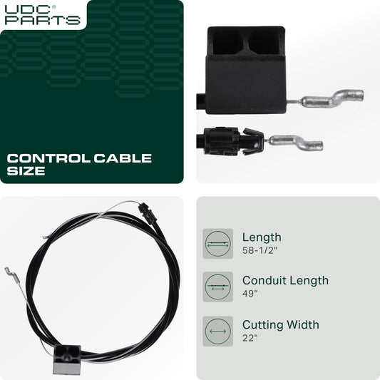 Control Cable -  UDC Parts 104-8677 Control Cable for Toro 20001 20003 20005 20009 20016 20019 20069 20071 20072 20995 Lawn Mowers