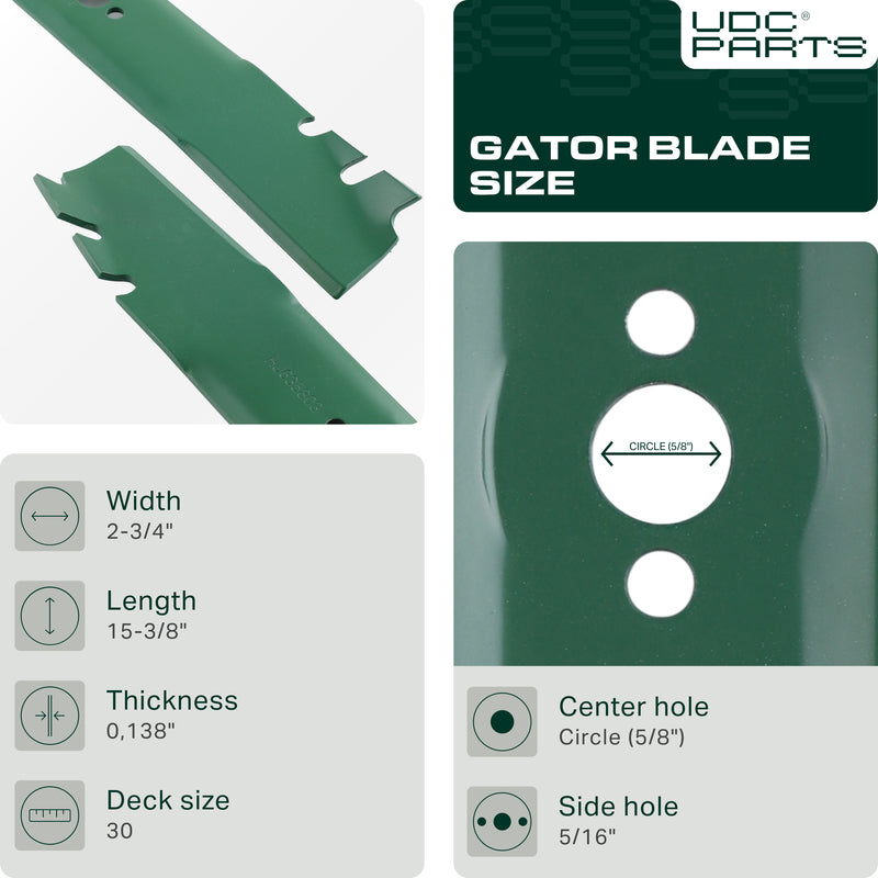  UDC Parts 116-6358-03 Gator Blades 30 Inch / 2 Pack / Fits Exmark, Toro TimeMaster TurfMaster Replaces OEM no.120-9500-03