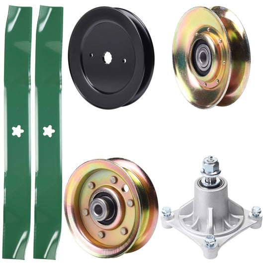 Products -  UDC Parts Mower Kit / Pulley 127783 + Pulley 129861 + Pulley 173437 + Spindle 532174356 + 2 Pack Blades 134149 / Fits Husqvarna LTH1542 YTH130