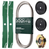 Products -  UDC Parts Mower Kit / Belt 138255 + Pulley 127783 + Pulley 129861 + Pulley 195945 + 2 Pack Blades 134149 / Fits Poulan Pro PB19542LT