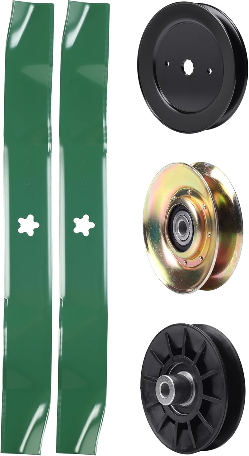 UDC Parts Mower Kit / Pulley 127783 + Pulley 129861 + Spindle 532174356 + 2 Pack Blades 134149 / Fits Jonsered LT2122A2