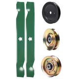  UDC Parts Mower Kit / Pulley 127783 + Pulley 129861 + Pulley 173437 + 2 Pack Blades 138497 / Fits Poulan PXT12538
