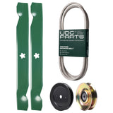  UDC Parts Mower Kit / Belt 197253 + Pulley 127783 + Pulley 129861 + 2 Pack Blades 138497 / Fits Husqvarna LT152