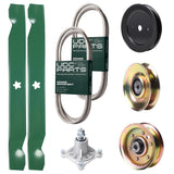 Bulk Lawn Mower Pulleys -  UDC Parts Mower Kit / Belt 140294 + Belt 180808 + Pulley 127783 + Pulley 129861 + Pulley 173437 + Spindle 532174356 + 2 Pack Blades 138971 / Fits Jonsered LT2122A2