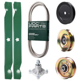 Products -  UDC Parts Mower Kit / Belt 144959 + Pulley 127783 + Pulley 129861 + Pulley 173437 + Spindle 532174356 + 2 Pack Blades 138971 / Fits Husqvarna LTH1542 YTH130