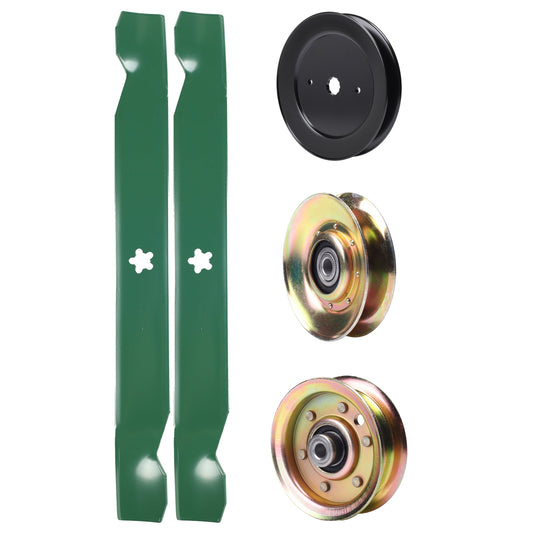 test -  UDC Parts Mower Kit / Pulley 127783 + Pulley 129861 + Pulley 532173437 + 2 Pack Blades 138971 / Fits Weed Eater WET1742STA WET17H42STA WET2242STB WET2242STC WET2242STD