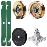 Products -  UDC Parts Mower Kit / Pulley 127783 + Pulley 129861 + Pulley 173437 + Spindle 532174356 + 2 Pack Blades 138971 / Fits Jonsered LT2122A2