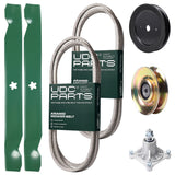 Products -  UDC Parts Mower Kit / Belt 144959 + Belt 174883 + Pulley 127783 + Pulley 129861 + Spindle 532174356 + 2 Pack Blades 138971 / Fits Husqvarna LTH1542