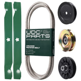 Products -  UDC Parts Mower Kit / Belt 138255 + Pulley 127783 + Pulley 129861 + Pulley 532194326 + 2 Pack Blades 138971 / Fits Husqvarna LT152