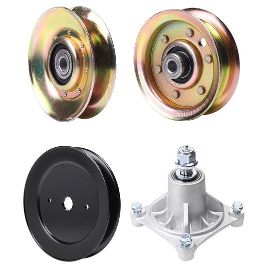 Products -  UDC Parts Mower Kit / Pulley 127783 + Pulley 129861 + Pulley 173437 + Spindle 532174356 / Fits Husqvarna LTH1542 YTH130 YTH2048