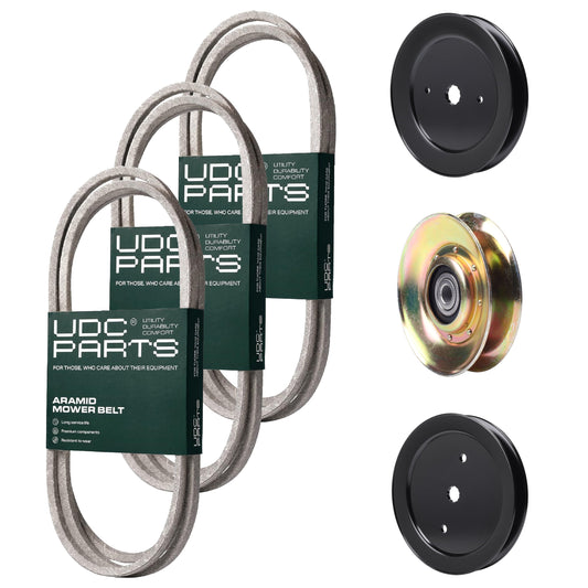 Products -  UDC Parts Mower Kit / Belt 140294 + Belt 144959 + Belt 174883 + Pulley 127783 + Pulley 129861 + Pulley 195945 / Fits Husqvarna YTH1842