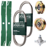 Products -  UDC Parts Mower Kit / Belt 174368 + Belt 180808 + Pulley 127783 + Pulley 173437 + Spindle 532174356 + 2 Pack Blades 134149 / Fits Jonsered LT2122A2