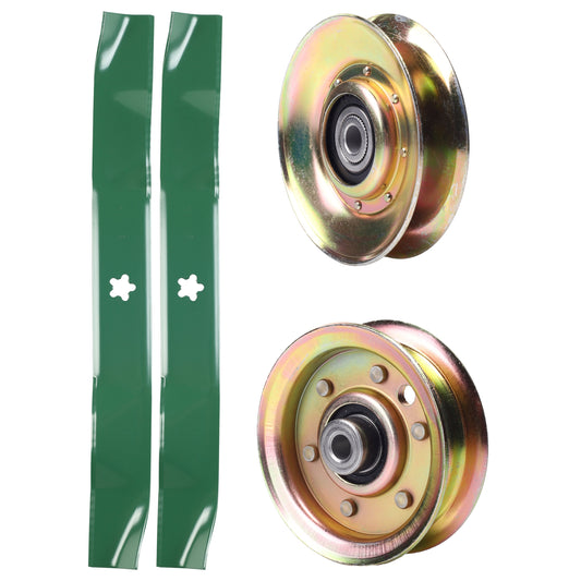test -  UDC Parts Mower Kit / Pulley 127783 + Pulley 532173437 + 2 Pack Blades 134149 / Fits Weed Eater WET1742STA WET17H42STA WET2242STB WET2242STC WET2242STD