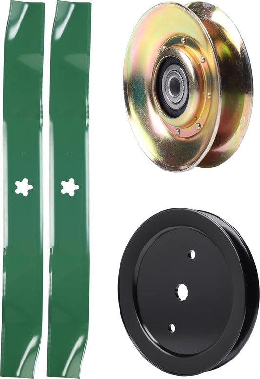 test -  UDC Parts Mower Kit / Pulley 127783 + Pulley 195945 + 2 Pack Blades 134149 / Fits Husqvarna YTH1842