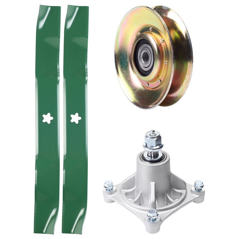 Products -  UDC Parts Mower Kit / Pulley 127783 + Spindle 532174356 + 2 Pack Blades 134149 / Fits Husqvarna LTH1542 YTH130