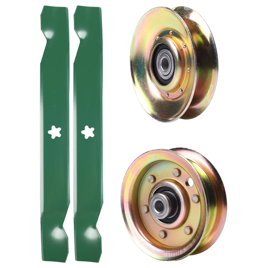 test -  UDC Parts Mower Kit / Pulley 127783 + Pulley 173437 + 2 Pack Blades 138497 / Fits Jonsered LT2115 LT2115A