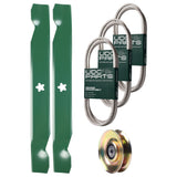 Products -  UDC Parts Mower Kit / Belt 130969 + Belt 138255 + Belt 140294 + Pulley 127783 + 2 Pack Blades 138497 / Fits Husqvarna LTH151