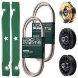 Products -  UDC Parts Mower Kit / Belt 130969 + Belt 140218 + Pulley 127783 + Pulley 532194326 + Pulley 532194327 + 2 Pack Blades 138497 / Fits Husqvarna LTH151