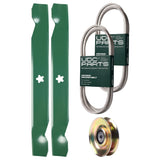  UDC Parts Mower Kit / Belt 130969 + Belt 140218 + Pulley 127783 + 2 Pack Blades 138497 / Fits Husqvarna LTH151