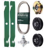 Wholesale Lawn Mower Parts -  UDC Parts Mower Kit / Belt 194346 + Pulley 127783 + Pulley 532194326 + Pulley 532194327 + Spindle 532174356 + 2 Pack Blades 138497 / Fits Husqvarna LT1597