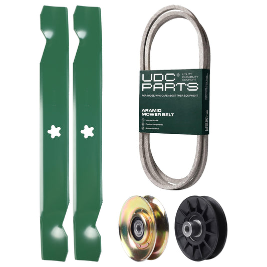 Products -  UDC Parts Mower Kit / Belt 194346 + Pulley 127783 + Pulley 532194326 + 2 Pack Blades 138497 / Fits Poulan PO14538LT