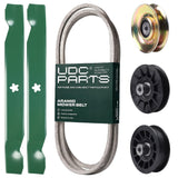 Products -  UDC Parts Mower Kit / Belt 130969 + Pulley 127783 + Pulley 532194326 + Pulley 532194327 + 2 Pack Blades 138497 / Fits Husqvarna LTH151 LTH1797
