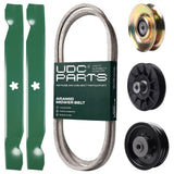 Products -  UDC Parts Mower Kit / Belt 138255 + Pulley 127783 + Pulley 532194326 + Pulley 532196104 + 2 Pack Blades 138497 / Fits Husqvarna LT1597