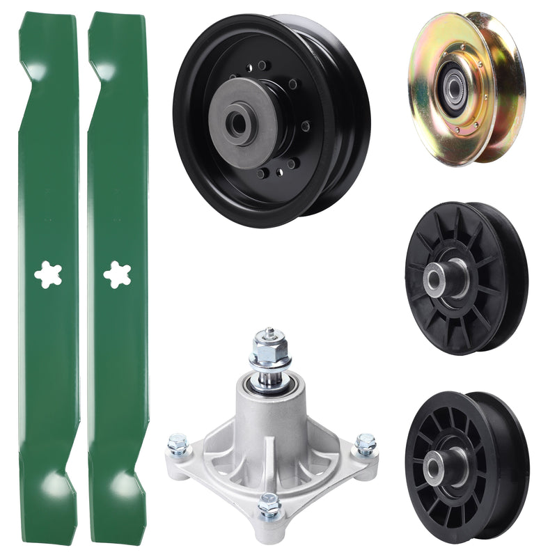 Products -  UDC Parts Mower Kit / Pulley 127783 + Pulley 532194326 + Pulley 532194327 + Pulley 532196104 + Spindle 532174356 + 2 Pack Blades 138497 / Fits Husqvarna LT1597