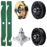 Products -  UDC Parts Mower Kit / Pulley 127783 + Pulley 532194326 + Pulley 532194327 + Spindle 532174356 + 2 Pack Blades 138497 / Fits Husqvarna LT1597