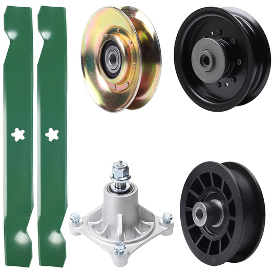 Products -  UDC Parts Mower Kit / Pulley 127783 + Pulley 532194327 + Pulley 532196104 + Spindle 532174356 + 2 Pack Blades 138497 / Fits Husqvarna LT1597