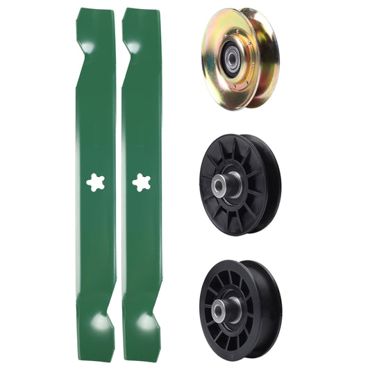 test -  UDC Parts Mower Kit / Pulley 127783 + Pulley 532194326 + Pulley 532194327 + 2 Pack Blades 138497 / Fits Poulan PO14538LT