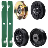  UDC Parts Mower Kit / Pulley 127783 + Pulley 532194326 + Pulley 532194327 + Pulley 532196104 + 2 Pack Blades 138497 / Fits Husqvarna LT1597