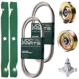 Wholesale Lawn Mower Parts -  UDC Parts Mower Kit / Belt 140294 + Belt 174883 + Pulley 127783 + Pulley 173437 + Spindle 532174356 + 2 Pack Blades 138971 / Fits Husqvarna LTH1542