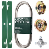 Products -  UDC Parts Mower Kit / Belt 140294 + Pulley 127783 + Pulley 173437 + Spindle 532174356 + 2 Pack Blades 138971 / Fits Husqvarna LTH1542 YTH130