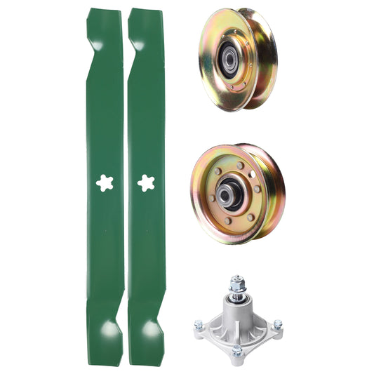 Products -  UDC Parts Mower Kit / Pulley 127783 + Pulley 173437 + Spindle 532174356 + 2 Pack Blades 138971 / Fits Jonsered LT2122A2