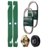 Products -  UDC Parts Mower Kit / Belt 532194346 + Belt 197253 + Pulley 127783 + Pulley 532194326 + 2 Pack Blades 138971 / Fits Husqvarna LT152