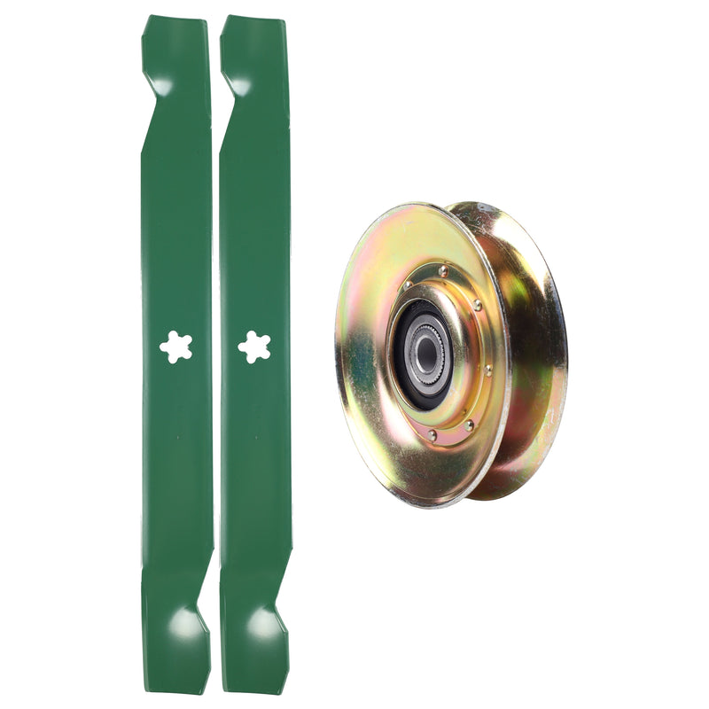  UDC Parts Mower Kit / Pulley 127783 + 2 Pack Blades 138971 / Fits Murray 425014X92E M14542A M14542B MB1842LT MBA16107A MBA16107B