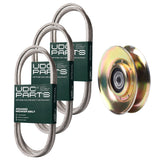  UDC Parts Mower Kit / Belt 130969 + Belt 140218 + Belt 180808 + Pulley 127783 / Fits Husqvarna YTH1848 XP