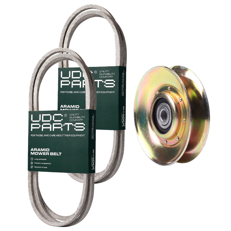  UDC Parts Mower Kit / Belt 174368 + Belt 180808 + Pulley 127783 / Fits Poulan Pro CO24H48STA COGT22H48A DB24H48YT DB27H48YT DPR22H48STA DPR22H48STB DPR22H48STC PD20PH48STA PD20PH48STB PD20PH48STC