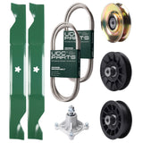 Bulk Lawn Mower Pulleys -  UDC Parts Mower Kit / Belt 138255 + Belt 194346 + Pulley 127783 + Pulley 532194326 + Pulley 532194327 + Spindle 532174356 + 2 Pack Blades 405380 / Fits Husqvarna LT1597