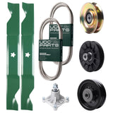 Bulk Lawn Mower Pulleys -  UDC Parts Mower Kit / Belt 138255 + Belt 194346 + Pulley 127783 + Pulley 532194326 + Pulley 532196104 + Spindle 532174356 + 2 Pack Blades 405380 / Fits Husqvarna LT1597