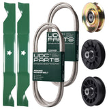 Wholesale Lawn Mower Parts -  UDC Parts Mower Kit / Belt 138255 + Belt 194346 + Pulley 127783 + Pulley 532194326 + Pulley 532194327 + 2 Pack Blades 405380 / Fits Husqvarna LT1597