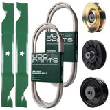Wholesale Lawn Mower Parts -  UDC Parts Mower Kit / Belt 138255 + Belt 194346 + Pulley 127783 + Pulley 532194326 + Pulley 532196104 + 2 Pack Blades 405380 / Fits Husqvarna LT1597