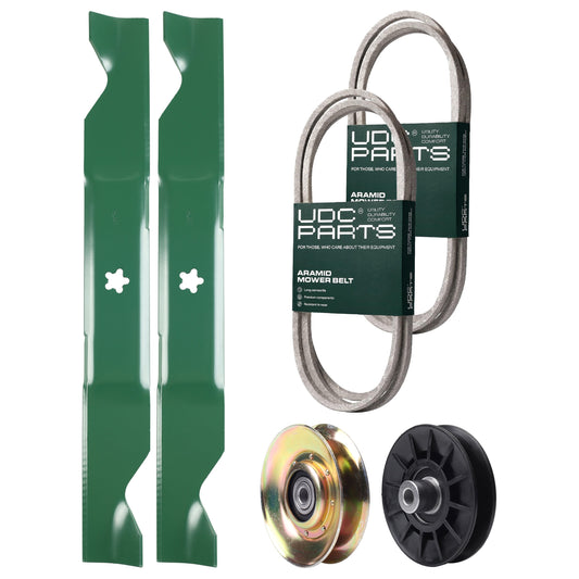 Products -  UDC Parts Mower Kit / Belt 138255 + Belt 194346 + Pulley 127783 + Pulley 532194326 + 2 Pack Blades 405380 / Fits Husqvarna LT1597