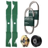 Products -  UDC Parts Mower Kit / Belt 138255 + Belt 194346 + Pulley 127783 + Pulley 532196104 + 2 Pack Blades 405380 / Fits Husqvarna LT1597