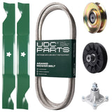Products -  UDC Parts Mower Kit / Belt 138255 + Pulley 127783 + Pulley 532194326 + Spindle 532174356 + 2 Pack Blades 405380 / Fits Husqvarna LT1597
