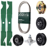 Products -  UDC Parts Mower Kit / Belt 138255 + Pulley 127783 + Pulley 532194326 + Pulley 532194327 + Pulley 532196104 + Spindle 532174356 + 2 Pack Blades 405380 / Fits Husqvarna LT1597