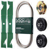 Products -  UDC Parts Mower Kit / Belt 138255 + Pulley 127783 + Pulley 532194326 + Pulley 532194327 + 2 Pack Blades 405380 / Fits Husqvarna LT1597